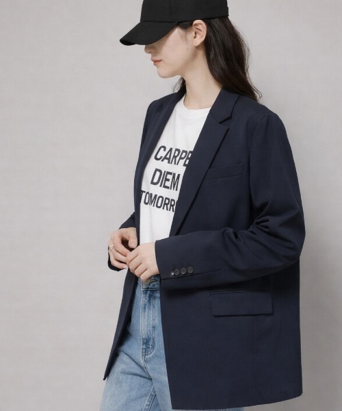 ☆ほぼ未使用☆レリアン　シルバーラメ入りテーラードジャケット　シングルボタン 日本製／洗える／セットアップ】シングルテーラードジャケット