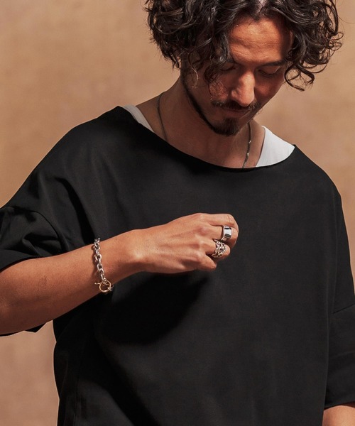 Jih Nunc tシャツ mt9431-ルーズネックカットソー メンズ レディース