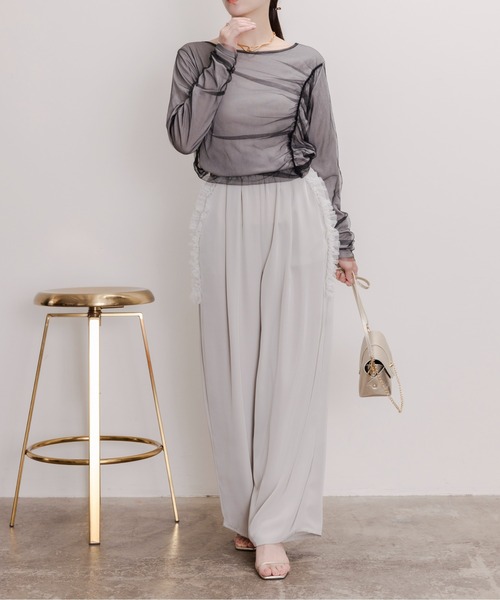 Eimee Law ジャケット＆パンツ　セットアップ Eimee Law セットアップ ヘムシアーノーカラーブラウス