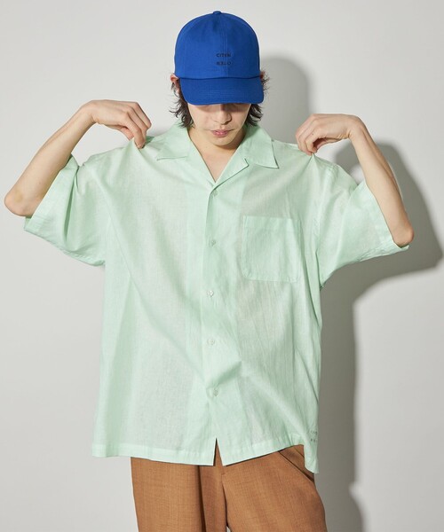 レモンA VONTADE コットンリネン オープンカラーシャツ BEAMS F（ビームスF）*A VONTADE / コットンリネン オープン