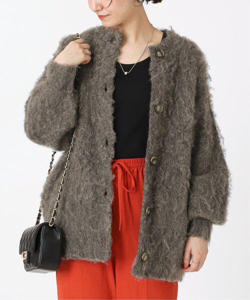 「B.C STOCK」 ニットカーディガン FREE イエロー レディース_画像4