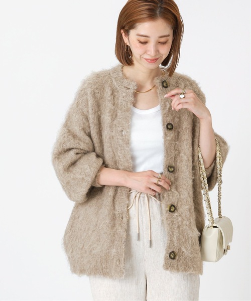 「B.C STOCK」 ニットカーディガン FREE イエロー レディース_画像6