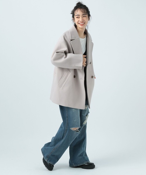 「BAYFLOW」 ピーコート SMALL ネイビー レディース_画像2