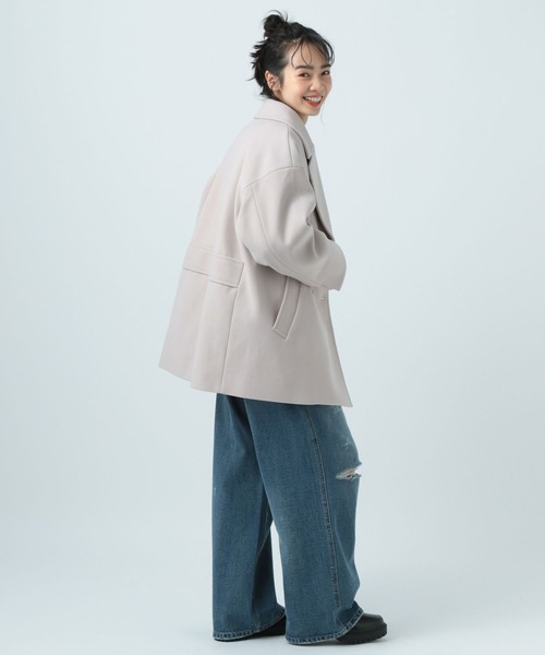 「BAYFLOW」 ピーコート SMALL ネイビー レディース_画像3