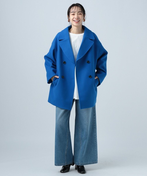 「BAYFLOW」 ピーコート SMALL ネイビー レディース_画像9