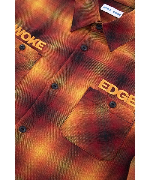 WOKE EDGE オンブレシャドーチェックシャツ サイズM WOKE EDGE オンブレシャドーチェックシャツ サイズM