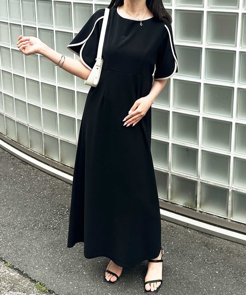 GeeRA（ジーラ） ワンピース 夏にぴったり！スリット入り配色フレアー