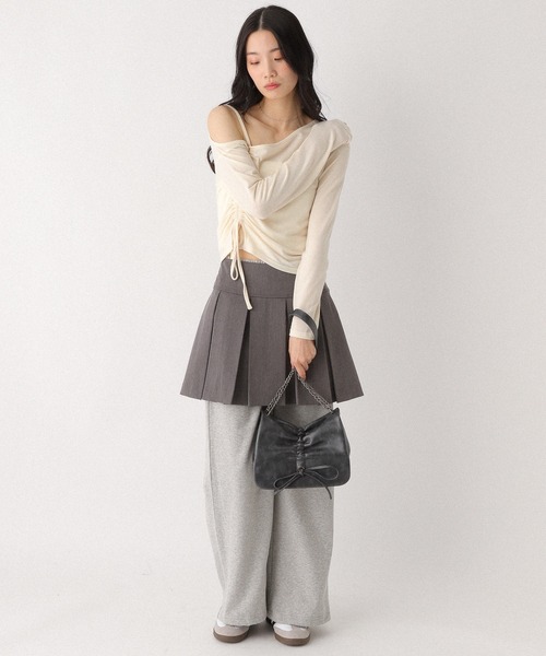 Heather tシャツ アシメヘムドロストカットソー 327076