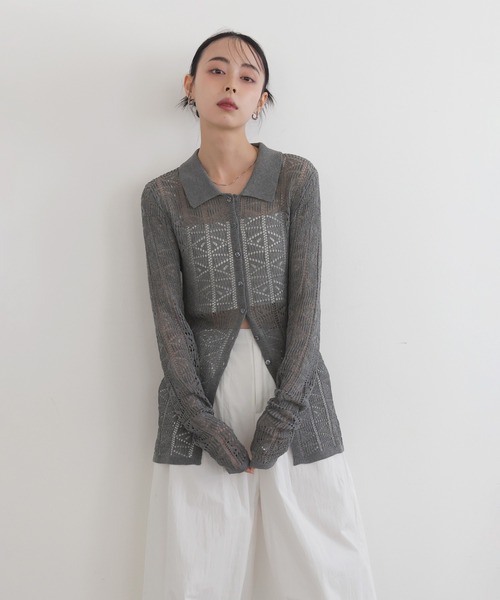 LIAN | メッシュポロニット LIAN ニット セーター メッシュポロニット レディース