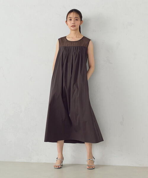 【新品】COMME CA ISM ノースリーブニットワンピース セール】 ノースリーブアッパッパ ワンピース （ミニ丈・ひざ丈
