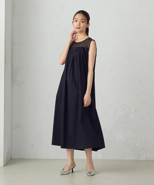COMME CA ISM ワンピース コットンナイロンストレッチタイプ