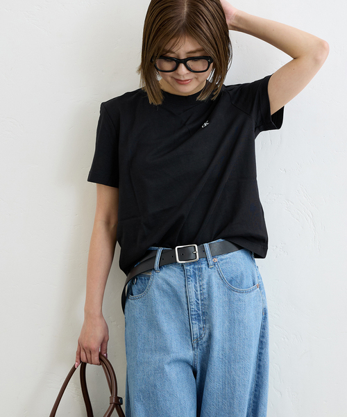CALIBAN 売れ筋商品|||キャリバン Tシャツ トップス レディース Tops Blue Calvin Klein tシャツ /カルバン クラインSS ARCHIVE LOGO
