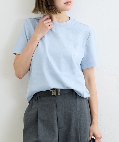 CALIBAN 売れ筋商品|||キャリバン Tシャツ トップス レディース Tops Blue Calvin Klein tシャツ /カルバン クラインSS ARCHIVE LOGO