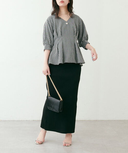 natural couture ブラウス シャツ osonoタックデザインペプラム5
