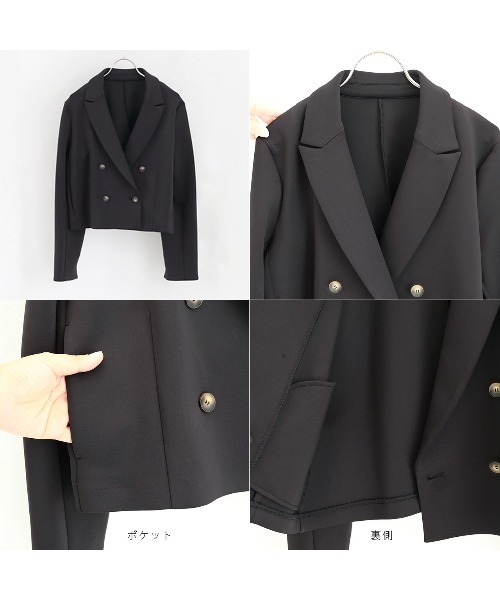 （新品•未使用品）　Emilyan パンツスーツ　ノーカラー　チャコールグレー 新品•未使用品） Emilyan パンツスーツ ノーカラー
