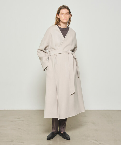 「N.O.R.C by the line」 ノーカラーコート L ベージュ レディース_画像2