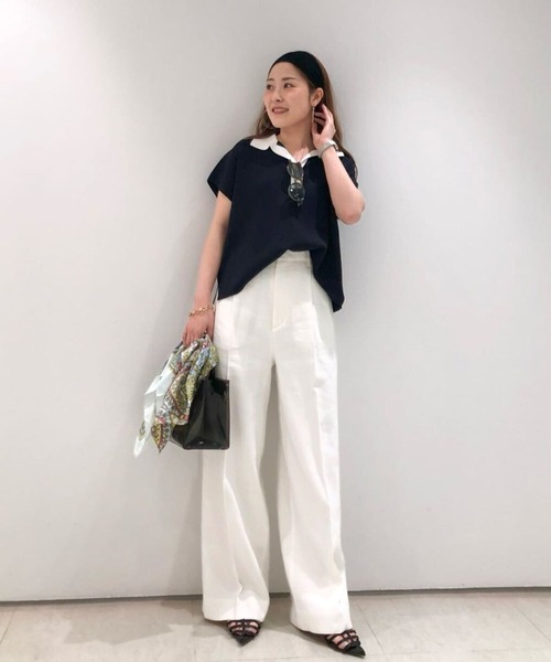 allureville◆半袖カットソー/ニット/ジャガード/2/レーヨン/BEG/202220-16-100-11-020// Buyer's Select/綿タッチWジャガード アブストラクト柄長袖