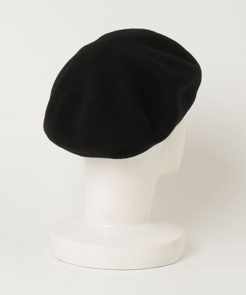 「LANVIN en Bleu」 刺繍ベレー帽 - ブラック レディース_画像2