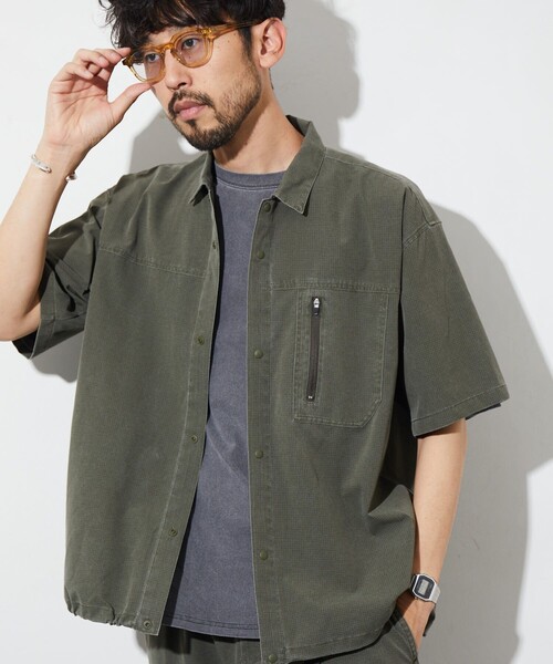 メンズウェア efflorescence open collar shirt Azuma - CYBORG'S OPEN COLLAR SHIRT / シャツ | HAZE