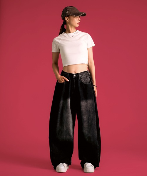 MAISON SELECT ワイドパンツ ジーンズ デニム デニムパンツ 7A4 サイド