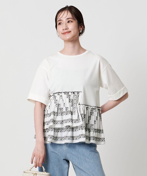 ユナイテッドアローズ　コンビプリーツTシャツ UNITED ARROWS（ユナイテッドアローズ）の「コンビ プリーツ T