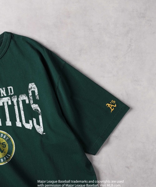 「MLB」 半袖Tシャツ M グリーン メンズ