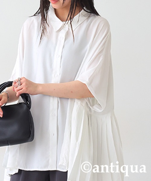 「antiqua」 「patterntorso」半袖シャツ P ブラック レディース_画像2