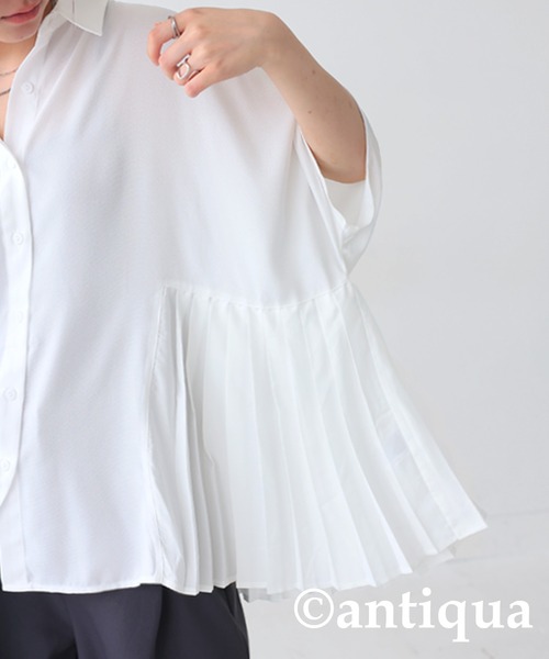 「antiqua」 「patterntorso」半袖シャツ P ブラック レディース_画像5