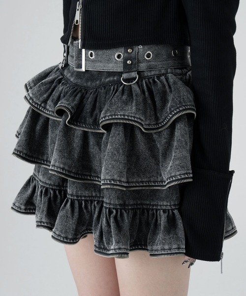 LAZYSLAY スカート ジッパーフリルスカート : ZOZOTOWN Yahoo!店