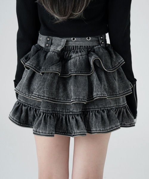 LAZYSLAY スカート ジッパーフリルスカート : ZOZOTOWN Yahoo!店