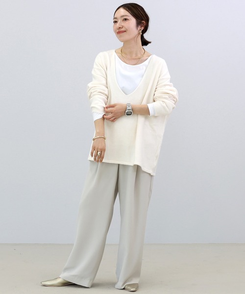 tシャツ シルキーコットン2WAYスクエアカットソー レディース | Aletta vita | 10