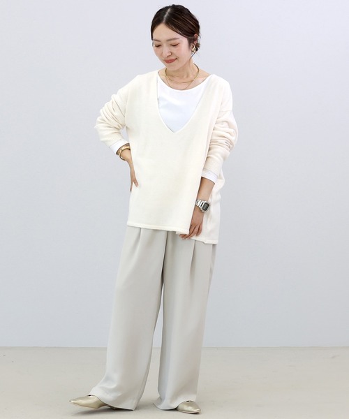 tシャツ シルキーコットン2WAYスクエアカットソー レディース | Aletta vita | 11