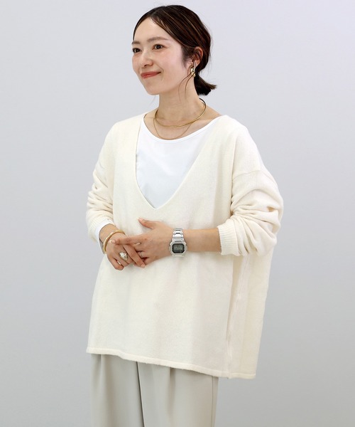 tシャツ シルキーコットン2WAYスクエアカットソー レディース | Aletta vita | 12