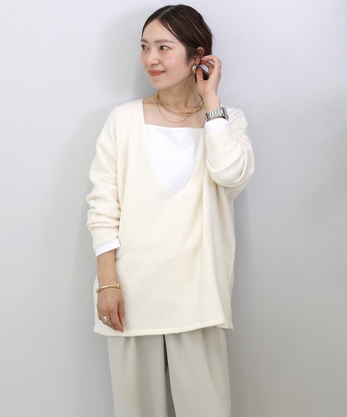 tシャツ シルキーコットン2WAYスクエアカットソー レディース | Aletta vita | 13