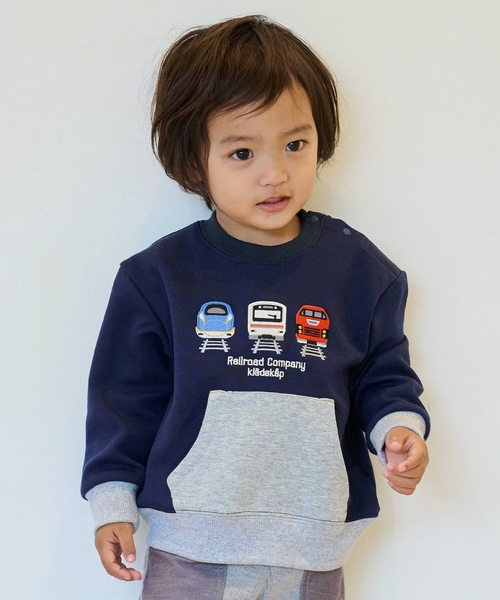 kladskap（クレードスコープ） トレーナー 正面電車配色トレーナー
