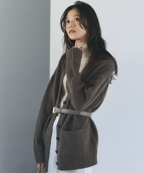 し*わ様 HAMILTONウールカシミヤカーディガン　アイボリー HAMILTONウールカシミヤカーディガン