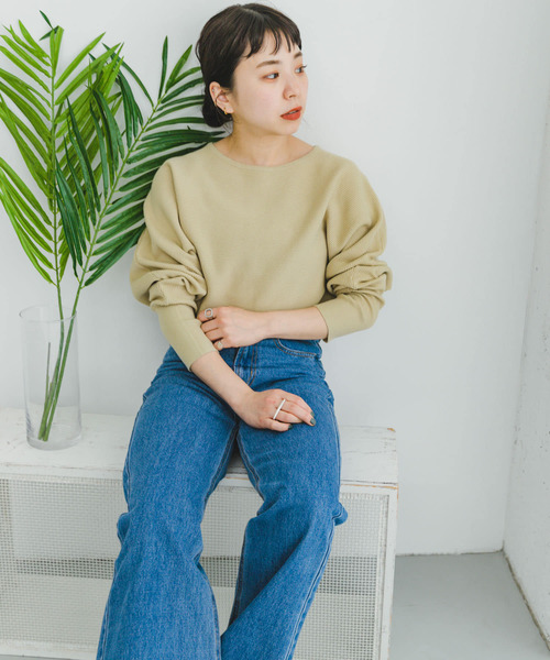 「ITEMS URBANRESEARCH」 長袖ニット FREE チャコールグレー レディース_画像9