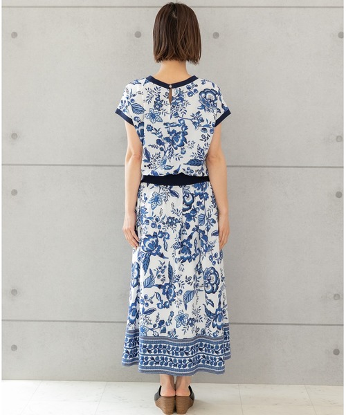 「PREFERIR」 半袖ワンピース MEDIUM ネイビー レディース_画像9