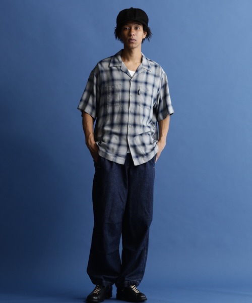 「schott」 半袖シャツ X-LARGE ブルー メンズの画像