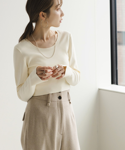 「NOBLE」 長袖ニット - グレー レディース_画像2