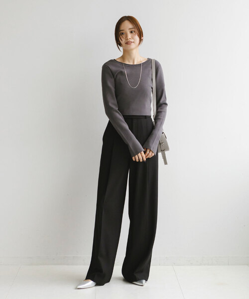 「NOBLE」 長袖ニット - グレー レディース_画像8