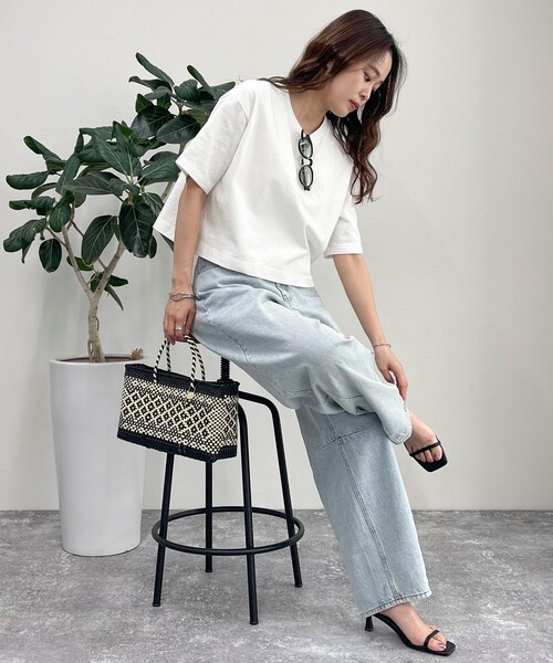「fredy emue」 半袖Tシャツ 38 オフホワイト レディース_画像3