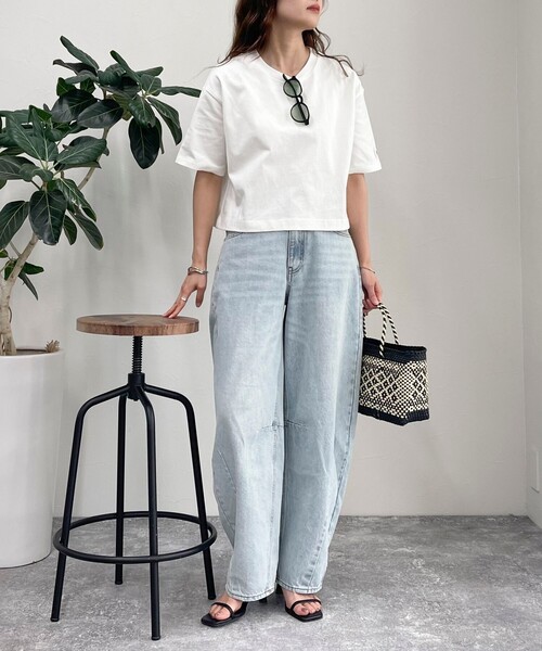 「fredy emue」 半袖Tシャツ 38 オフホワイト レディース_画像4
