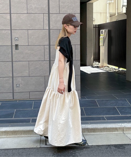 「feepur」 ノースリーブワンピース MEDIUM ブラック レディース_画像4