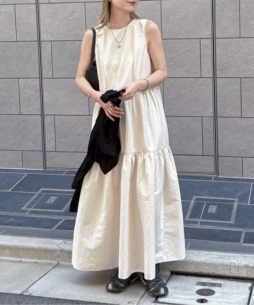 「feepur」 ノースリーブワンピース MEDIUM ブラック レディース_画像5