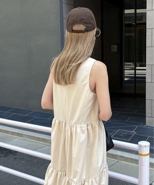 「feepur」 ノースリーブワンピース MEDIUM ブラック レディース_画像8