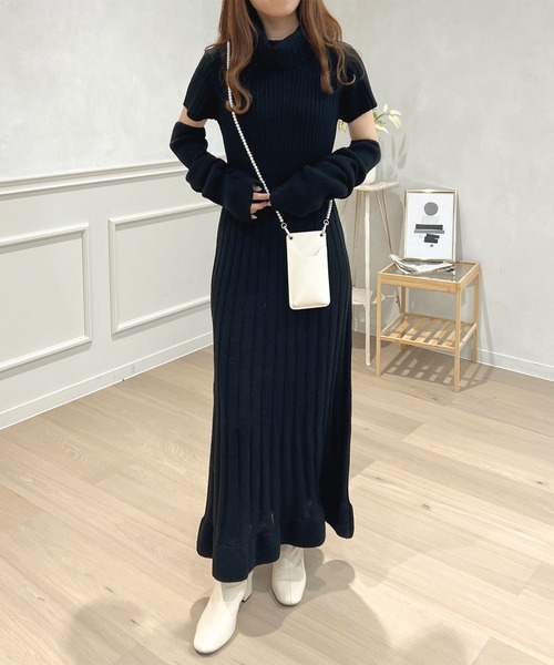 「apres jour」 ニットワンピース フリー グレイッシュベージュ レディース_画像5