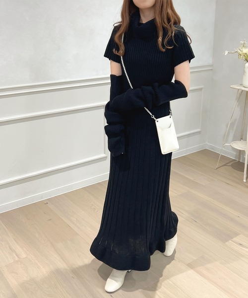 「apres jour」 ニットワンピース フリー グレイッシュベージュ レディース_画像6