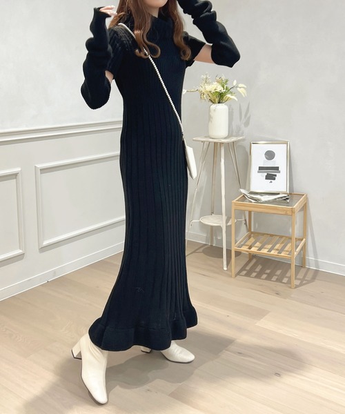 「apres jour」 ニットワンピース フリー グレイッシュベージュ レディース_画像7