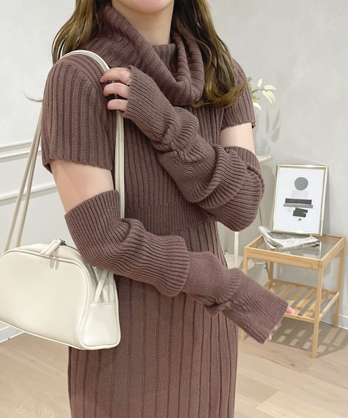 「apres jour」 ニットワンピース フリー グレイッシュベージュ レディース_画像9